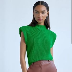Babaton Green Sleeveless Sweater